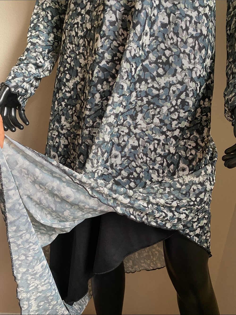 Oak & Trellis Sheer Chic Asymmetrical V-Neck Dress - Picture 11 of 14